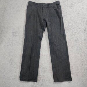 Zara Mens Black Pinstripe Pants Cotton Blend Size 36x33  JCT
